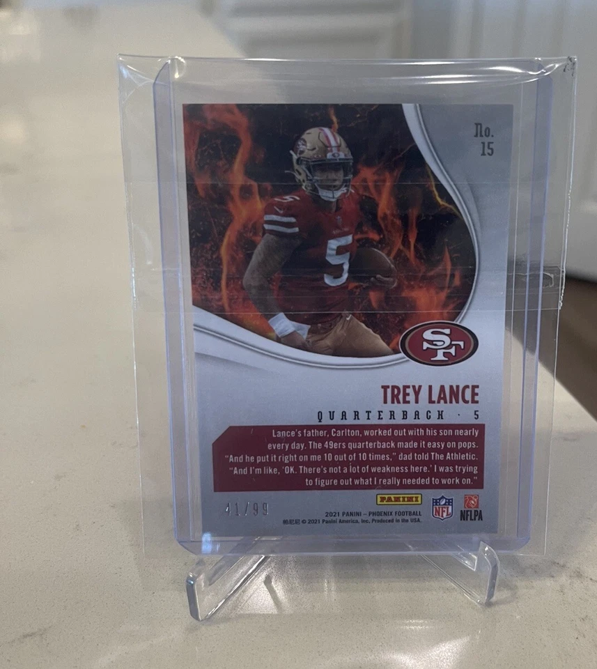 2021 Phoenix Football 🏈 TREY LANCE Heat Wave Orange Rookie 41/99 49ers RC SP 🔥 - Image 3 of 3