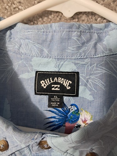 Billabong Hawaiian Shirt Adult XL Blue Birds Floral Casual Men - Picture 5 of 11