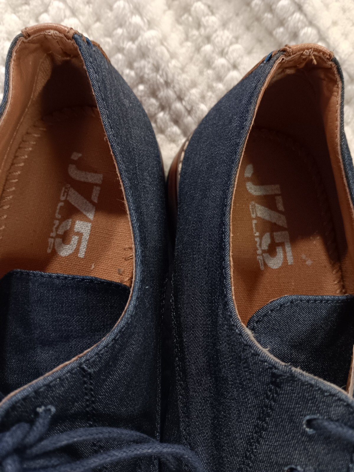 SAOLA 71808M977A SCARPE DA UOMO TAGLIA 8 TESSUTO MARINO FINITURE IN PELLE CON LACCI