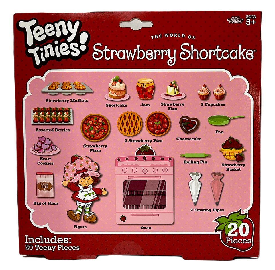 Teeny Tinies Strawberry Shortcakes Bake Shop Juego 20 Piezas Estilo Vintage Nuevo en Caja Foto 2 de 2