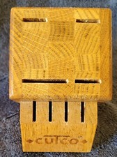 Cutco Wood Knife Block Holder 8 Slot Finished Oak Butcher Made in USA Chef