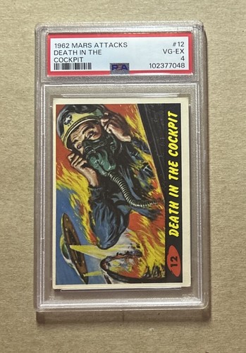 1962 Topps Mars Attacks #12 Death in the Cockpit — PSA 4