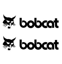 Set Of 2 Bobcat Skid Tractor  Excavator Bobcat Vinyl Decal Sticker