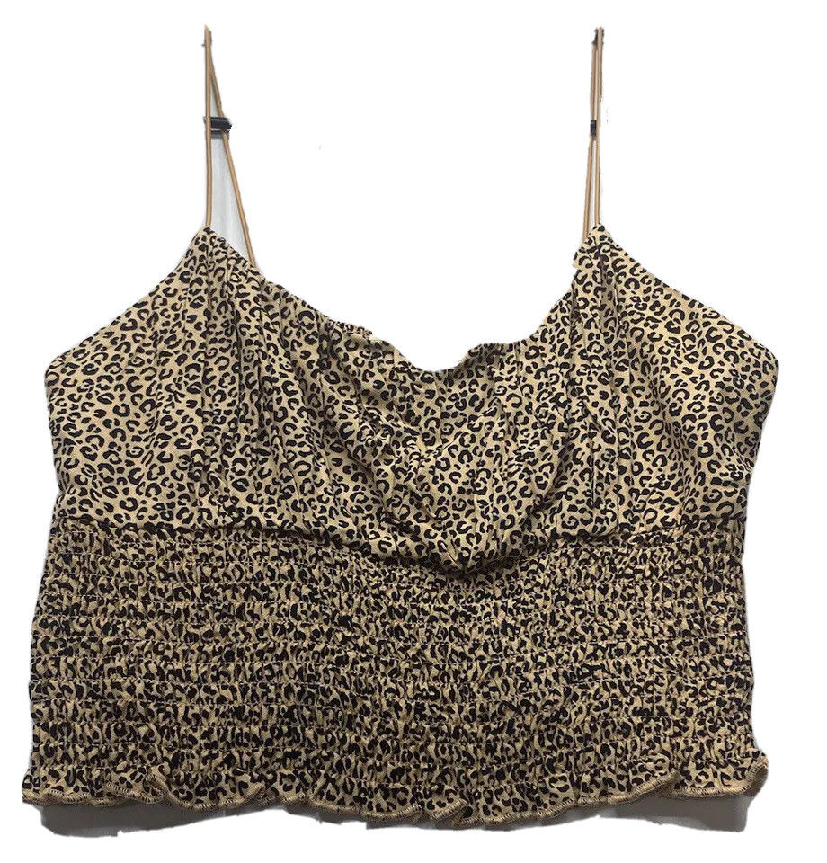 L A Hearts Pacsun Womens Crop Top size Medium Animal Print Sleeveless New