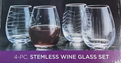 Raymour and Flanigan 4-PC. Stemless Wine Glass Set