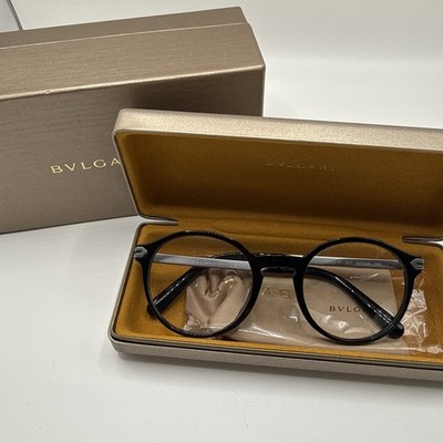 NEW Authentic Bvlgari Eyeglasses Frames 3045 F 501 Black Matte Silver 50-22-145