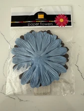 Bazzill Basics Paper Dimensional Flower 4.25" Gerbera Slate Blue Scrapbooking