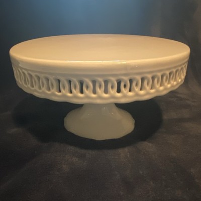 Basic Porcelana White Porcelain Round Glossy Cake Stand