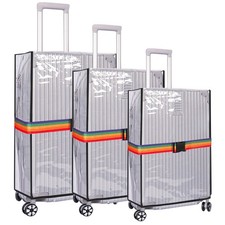 Travel Luggage Cover 3 Pieces Clear PVC Suitcase Covers Protector