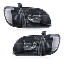 Headlights Parking Lights Compatible with 2000-2004 Toyota Tundra Black and W...