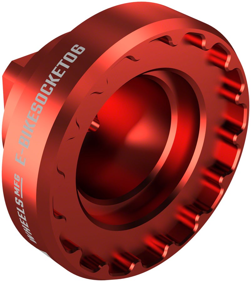 Wheels MFG Red Aluminum E-Bike Lockring Socket for STEPS 54mm Precision Tool
