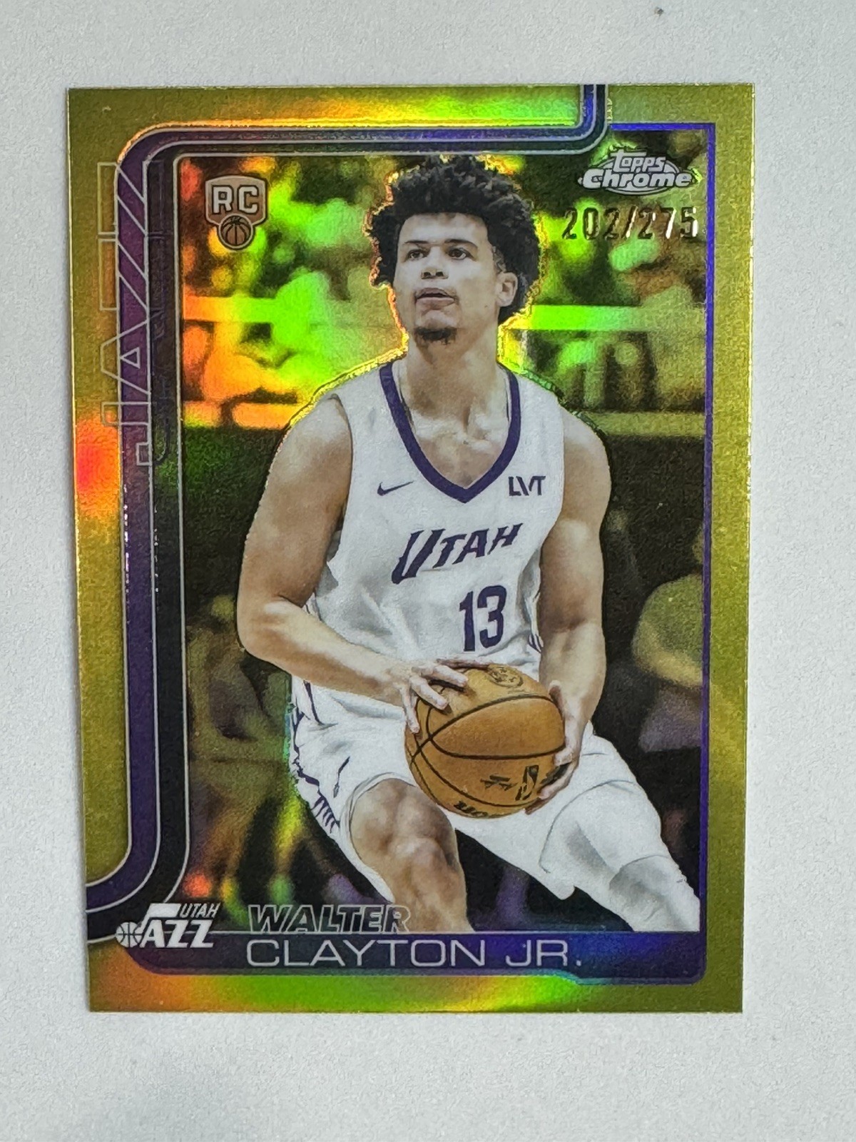2025-26 Topps Chrome Basketball Walter Clayton Jr. Yellow Refractor #268 RC /275