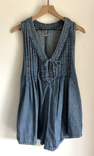 Free People Webster Denim Shortall Romper Fal...