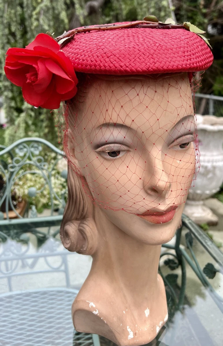 Pillbox Red 1950s Vintage Hats for Women for sale | eBay display picture 3
