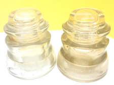 Clear Glass Insulators VTG Whitehall Tatum No. 1 Made in USA Lot of 2