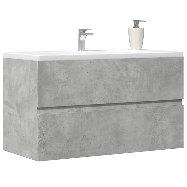 Waschbeckenunterschrank Betongrau 90X38,5X45 Cm Holzwerkstoff-image