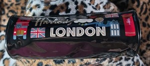 Harrods Of London - Black Pencil Case - Lush  Blingy Gold - New Without Tags