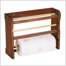 PORTA ROTOLO CARTA CUCINA SCOTTEX LEGNO ABETE SCURO PER 3 IN1 CON TAGLIERINE