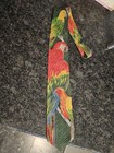 1991 World Wildlife Fund Tie Painted Birds Macaw Parrots Print Silk Necktie Vtg