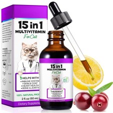 Liquid Cat Vitamins 15 in 1 Multivitamin Drops Supplements for Heart Health 1PCS