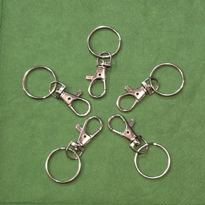 5 Piece Swivel Snap Hooks  Spring Loaded Clasp Lobster Claw With Key Ring