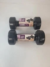 Vintage Denise Austin Forever Fit 10 LB Dumbbell Set (5 Lbs Each) Plastic Coated