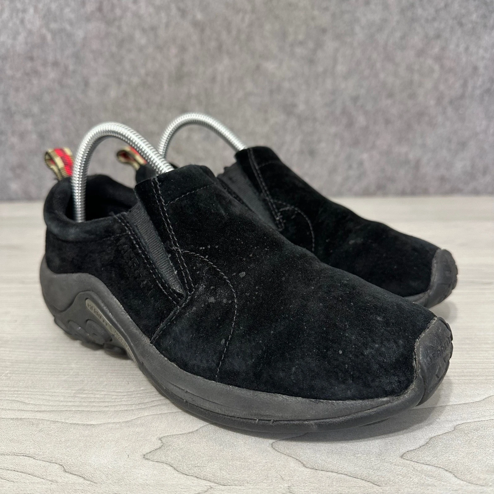 Merrell Jungle Moc Midnight Womens 8 Black Suede Slip On Walking Shoes