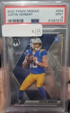 2020 Mosaic Justin Herbert #204 Rookie Card PSA 9. rookie card picture