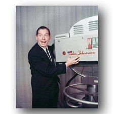Milton Berle Photo 8x10 1955 NBC Television Studio Camera Comedian Portrait