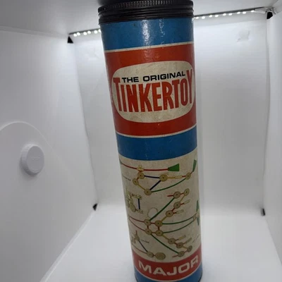 Vintage 1950's The Original TinkerToy Kit 71 Building Pieces - Image 1 of 4