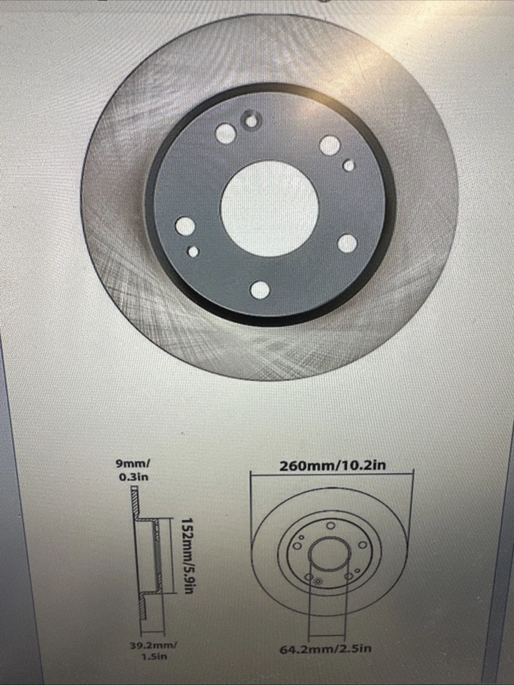 Окрашенный тормозной ротор Carquest Premium YH548491P Honda Insight 2019 - Изображение 2 из 3