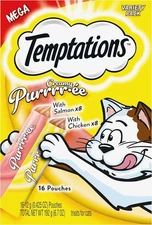 3x MEGA packs Temptations Creamy Puree 48 Treats (24xChicken 24xSalmon) EXP10/26