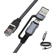 1.8M USB A  Type-C to RJ45 Ethernet Cable 100Mbps Network Adapter for Laptop