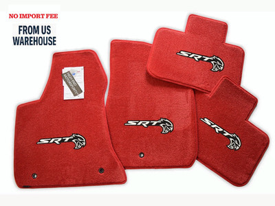 NEW! Dodge Charger SRT Hellcat Red Floor Mats 4PC 4 Logos Premium 32oz UpGrade