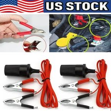 12V Car Battery Alligator Clamp Cable Clip Lot Cigarette Lighter Adapter Socket