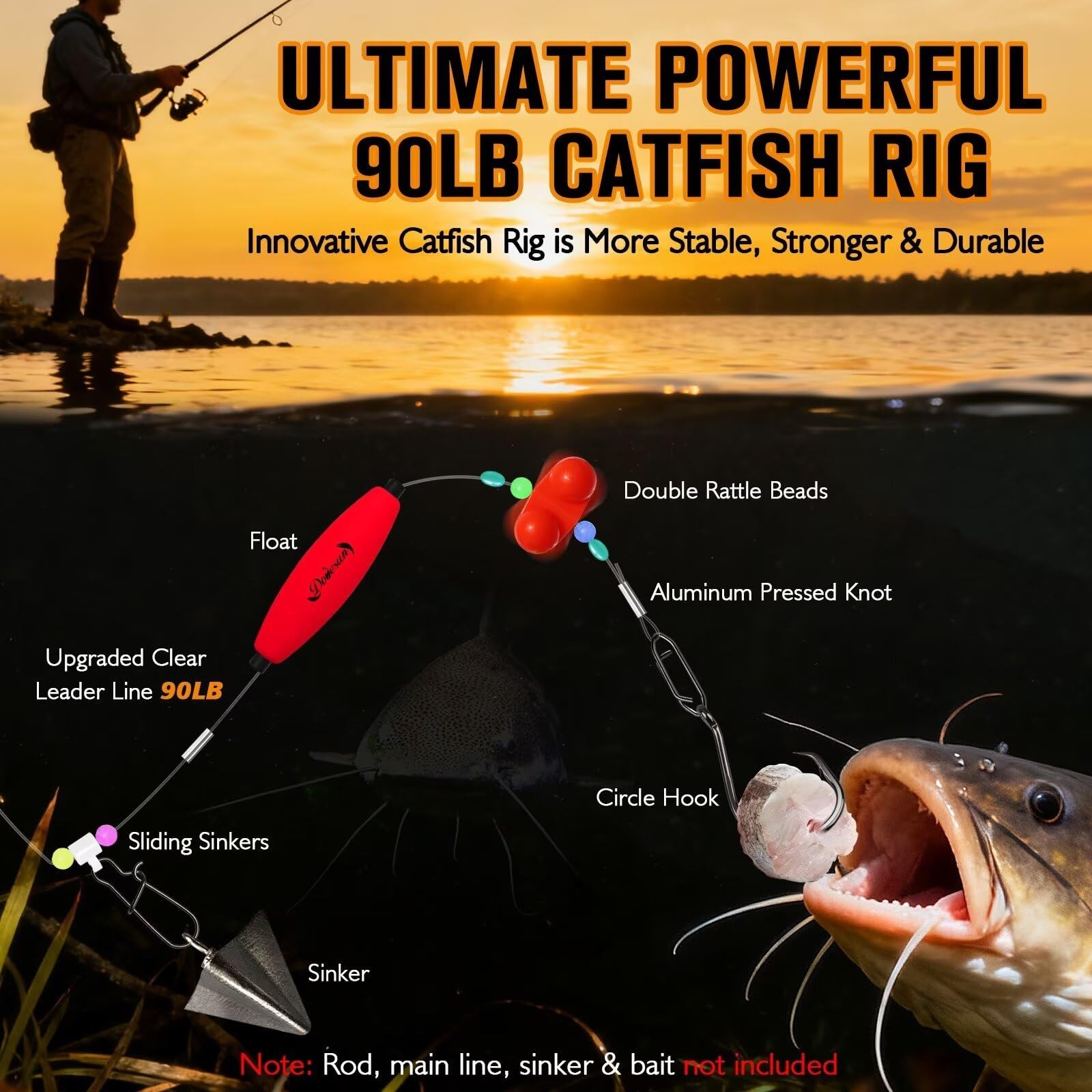 Catfish Rigs Take Down Rigs for Catfish Float Rigs with Rattles Santee Rig Ci... - Image 2