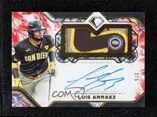 2025 Topps Diamond Icons Red 3/5 Luis Arraez #AJP-LA Jumbo Patch Auto 11o2