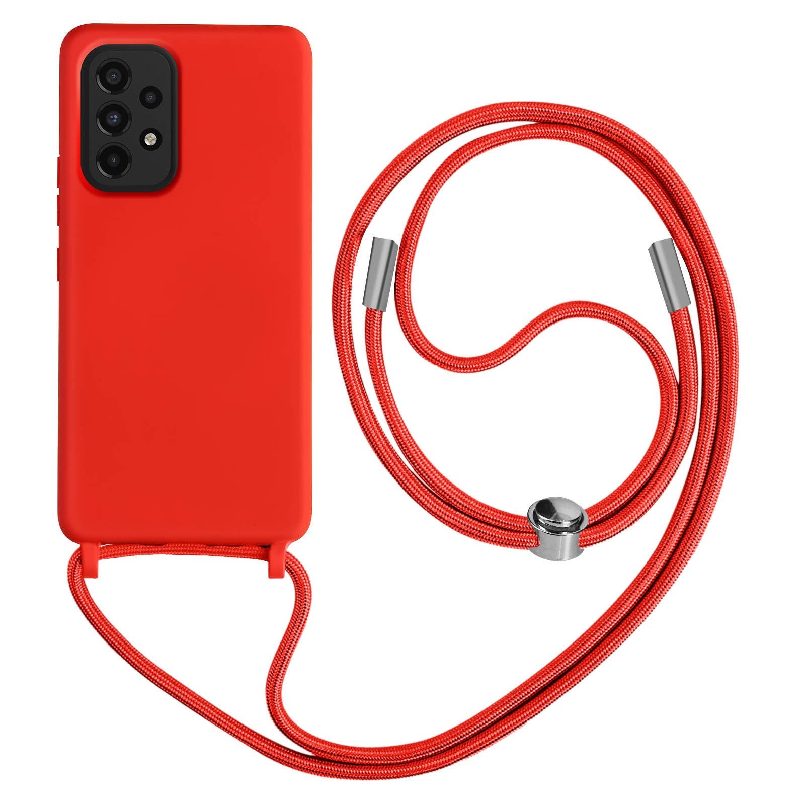 Coque lanière Galaxy A33 5G rouge pour garder les mains libres en festival