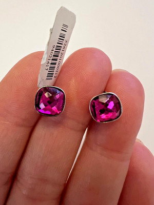 Ohrringe mit Kristalle von Swarovski 925 Sterlingsilber Fuchsia Neu Eliteschmuck