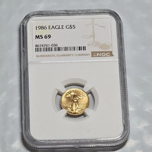 1986 EAGLE G$5 NGC MS69