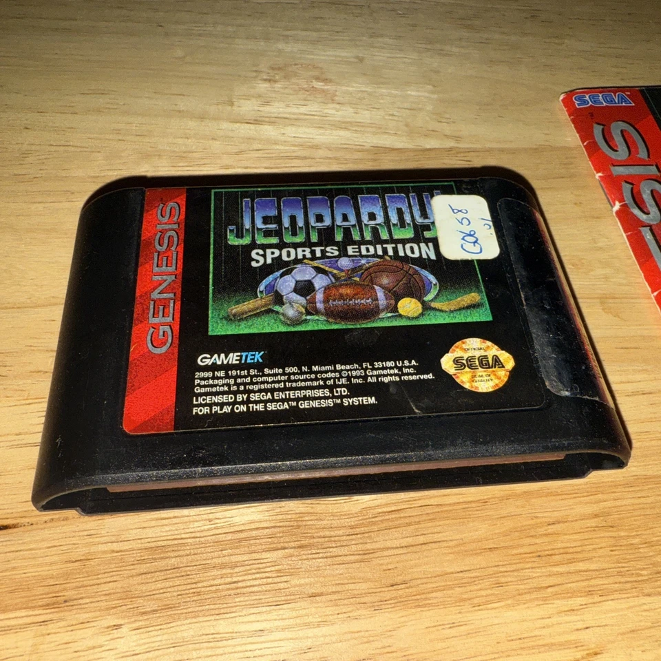 Jeopardy Sports Edition (Sega Genesis, 1994) Booklet And Working Game Free Shipp - Image 2 of 4