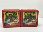 2 Vintage 1992 Crayola Holiday Tin Box Crayon Storage – Aluminum Collectible