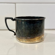 Vintage Nursery Silver Plate Baby Cup 58204 Tarnished Silverplate Small Mug