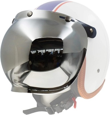 Universal Motorcycle Helmet Lens Visor Wind Shield (Bubble/Chrome)