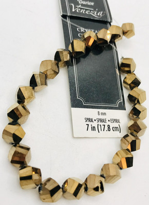 8mm Spiral Faceted Beads Gold Darice 7  Strand