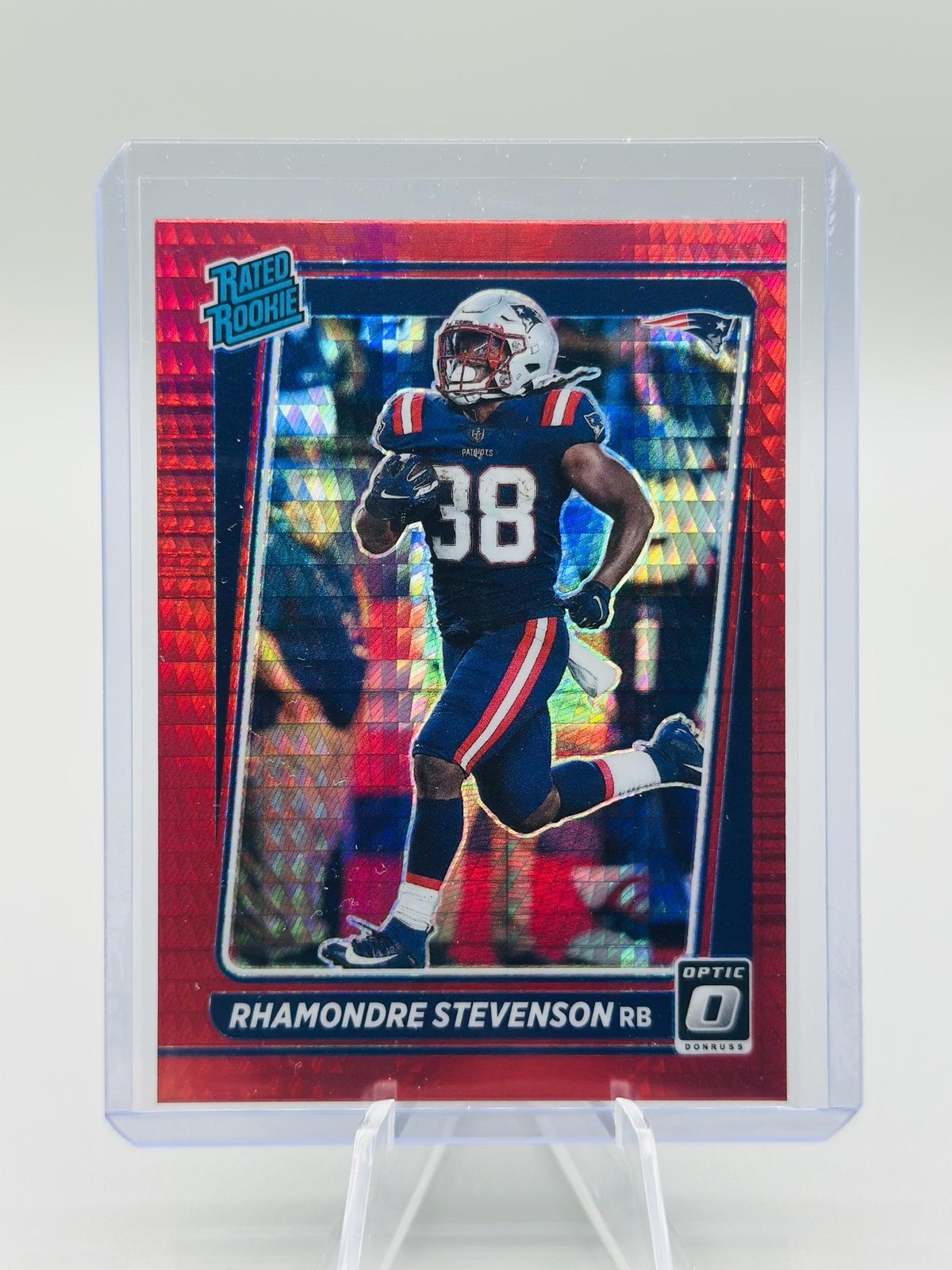 2021 Donruss Optic Rhamondre Stevenson Red Hyper New England Patriots #237
