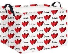 Rectangular Valentine's Day Gift Basket,Collapsible Fabric Storage Container,...