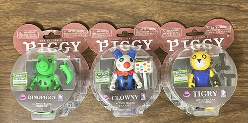 Piggy Action Figure Figurines Series 1 - Dinopiggy, Clowny, Tigry