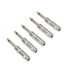 Audio 1/4" TS Plug, 6.35Mm Heavy Duty TS Mono Male Solder Jack Connector for Spe