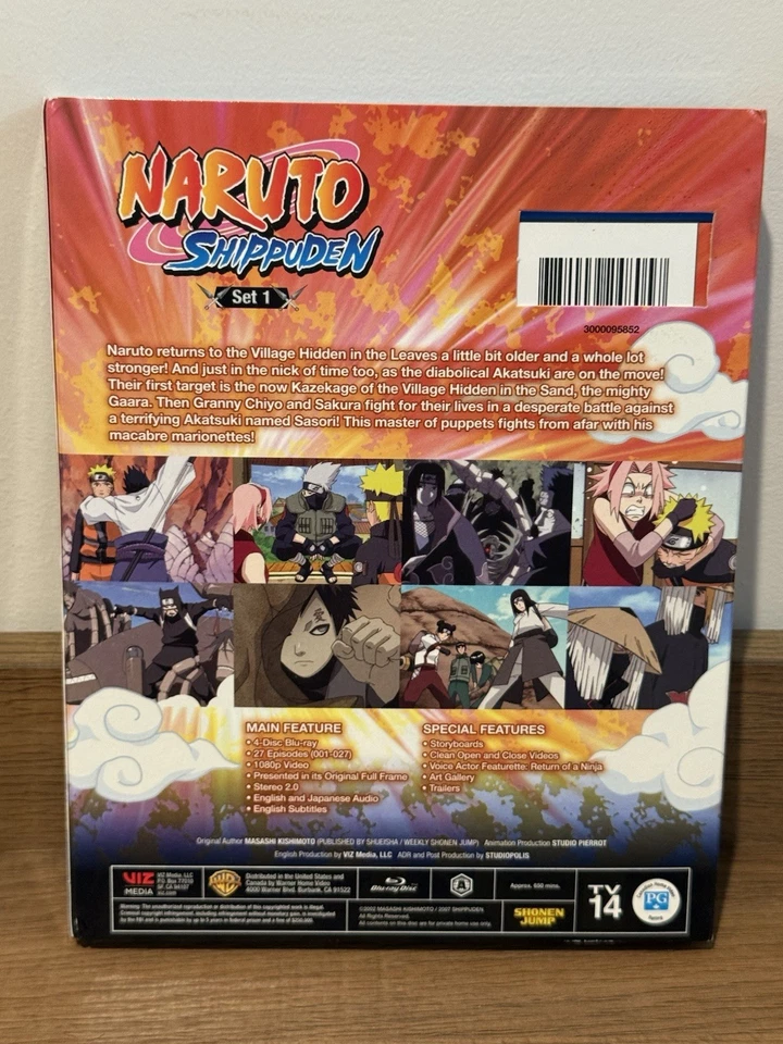 Naruto Shippuden Set 1 With Slipcover (Blu-ray) Pre Owned Foto 2 de 4